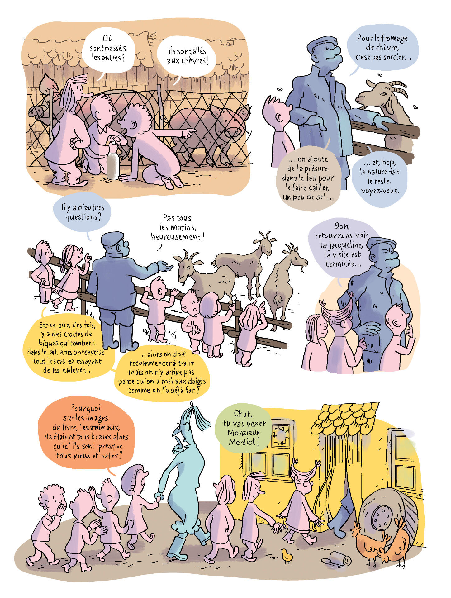 BD humoristique-Visite à la ferme-classe scolaire-école primaire-sortie scolaire-car scolaire-Maureen Lasne-François Warzala