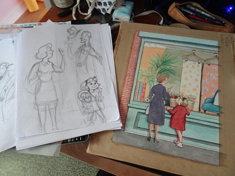 Adeline Bech-Maureen Lasne-auteur jeunesse-littérature jeunesse-papier peint-histoire pour enfants-singe en peluche-boutique